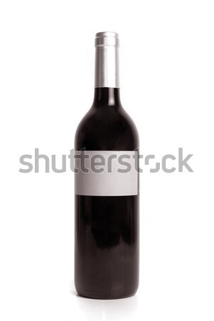 Flasche Rotwein isoliert weiß Essen Glas Stock foto © olira