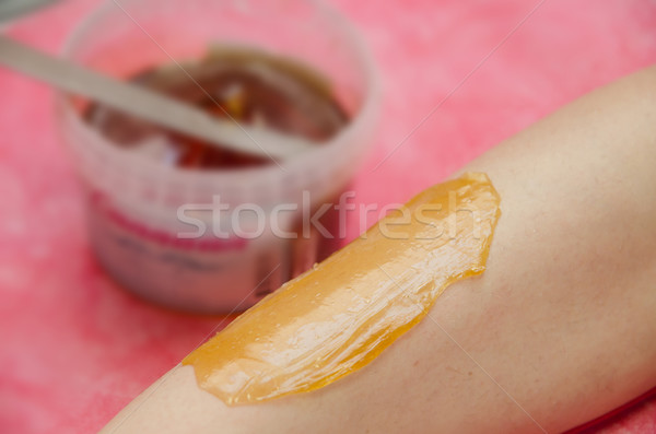 Epiláció cukor lábak szépség fiatal fürdő Stock fotó © olira