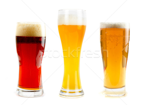 Cerveza establecer diferente gafas aislado blanco Foto stock © olira