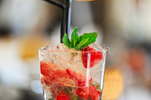 Strawberry mohito cocktail Stock photo © olira