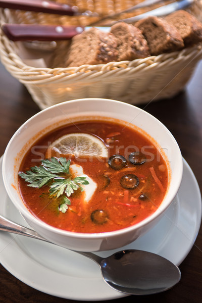 Geleneksel rus mavi ekmek yaprakları akşam yemeği Stok fotoğraf © olira