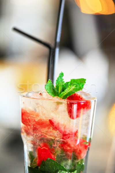 Strawberry mohito cocktail Stock photo © olira