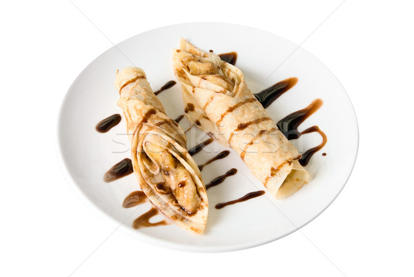 [[stock_photo]]: Crêpes · dessert · plaque · chocolat · fond · désert