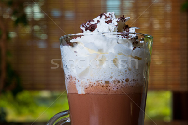 Café moca crema batida chocolate alimentos hielo Foto stock © olira