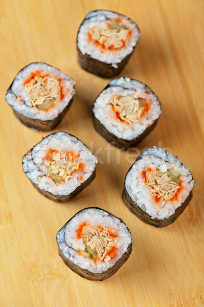 sushi rolls with tobico and pancake Stock photo © olira