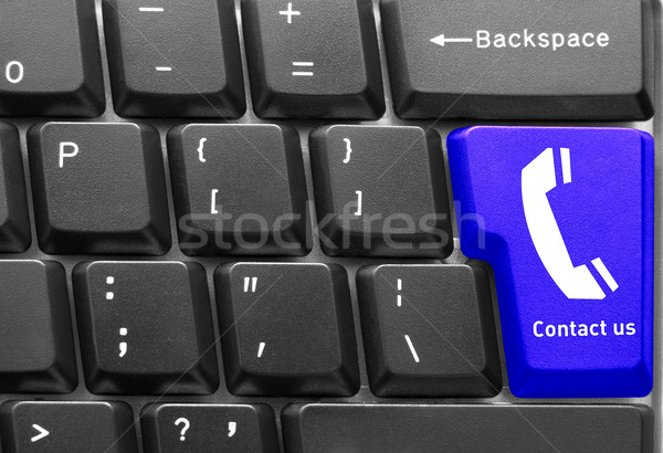 Számítógép billentyűzet közelkép kapcsolatfelvétel kulcs üzlet számítógép Stock fotó © olira