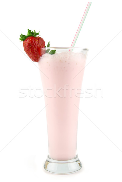 fresh strawberry milkshake Stock photo © olira