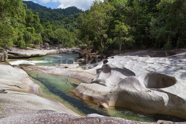 Queensland foto bos groene waterval ontspannen Stockfoto © oliverfoerstner