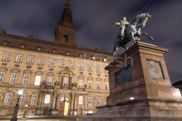 Christiansborg Palace in Copenhagen by night Stock photo © oliverfoerstner