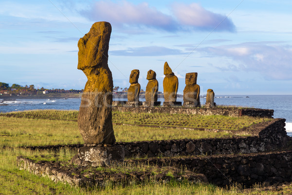 Ahu Tahai on Easter Island Stock photo © oliverfoerstner