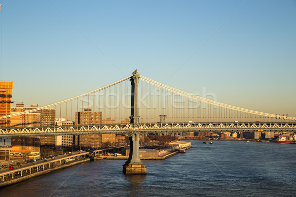 Manhattan моста Нью-Йорк один небе Сток-фото © oliverfoerstner