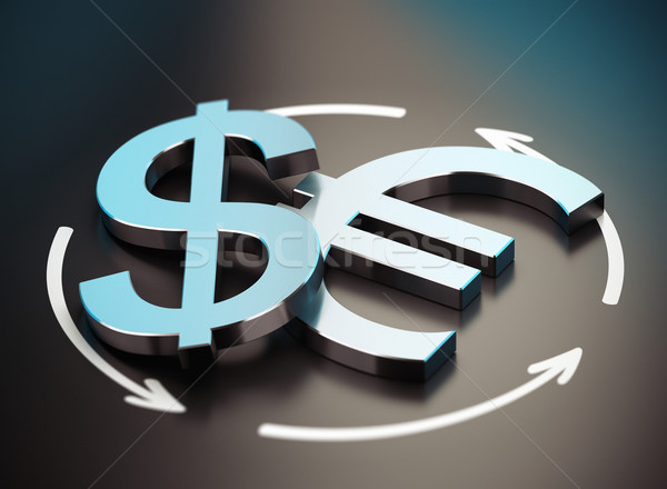 Euro and Dollar Symbol. EUR USD Pair Stock photo © olivier_le_moal