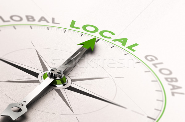 Lokaal business dienst 3d illustration kompas naald Stockfoto © olivier_le_moal
