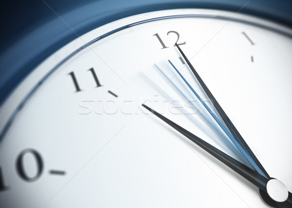 Clock blu secondo minuto mano Foto d'archivio © olivier_le_moal