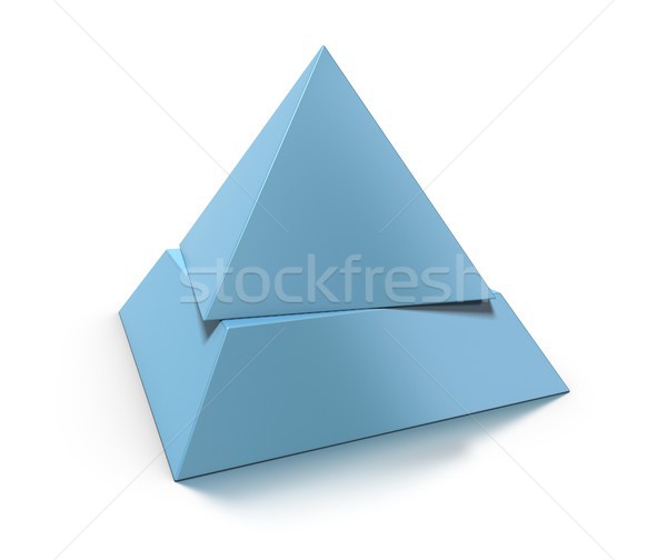 3d pyramid, two levels over white background Stock photo © olivier_le_moal