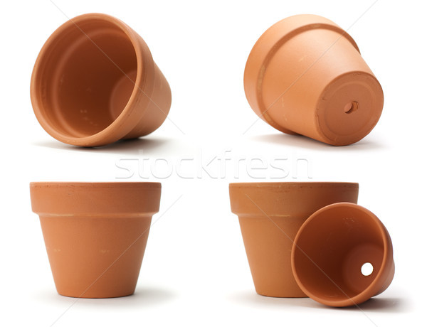 Unused Clay Pot Over White Stock photo © olivier_le_moal