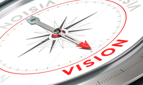Unternehmen Vision Kompass Nadel Hinweis Wort Stock foto © olivier_le_moal