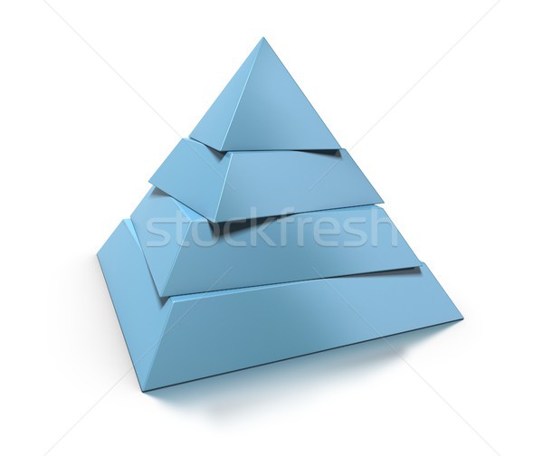 Stock photo: 3d pyramid, four levels