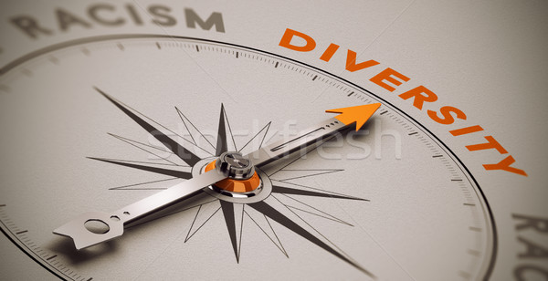 Racisme vs diversiteit sociale kompas naald Stockfoto © olivier_le_moal