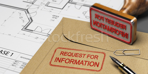 Beantragen Informationen Bau gedruckt Bürobedarf Stock foto © olivier_le_moal