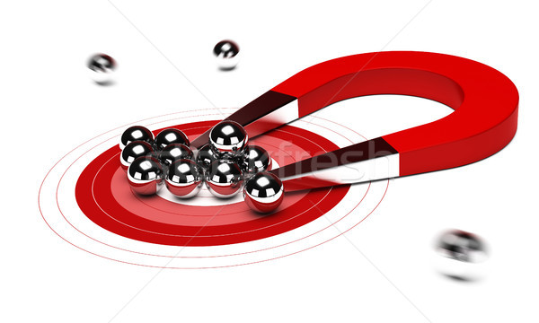 Marketing campanie strategia de afaceri roşu potcoavă magnet Imagine de stoc © olivier_le_moal