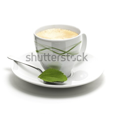 Planta taza de café decorativo frontera página alimentos Foto stock © olivier_le_moal