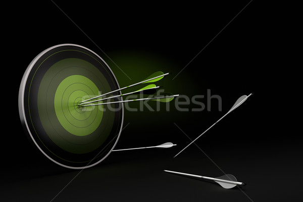 Chancen grünen Ziel schwarz drei Pfeile Stock foto © olivier_le_moal