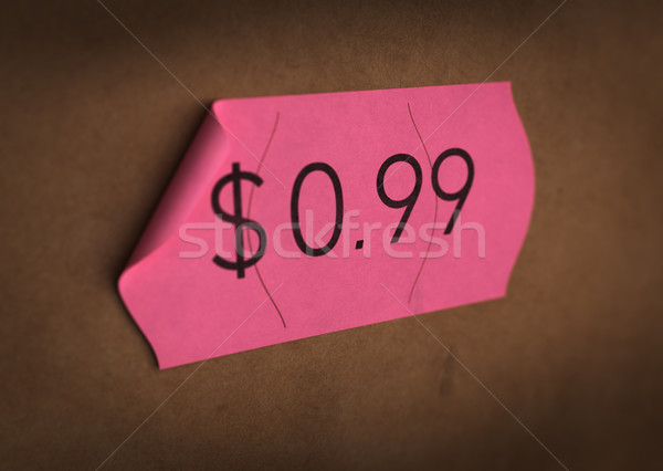 Fiyatlandırma fiyat basılı pembe etiket görüntü Stok fotoğraf © olivier_le_moal