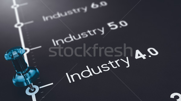 Industrie 40 nächsten Herstellung 3D-Darstellung schwarz Stock foto © olivier_le_moal