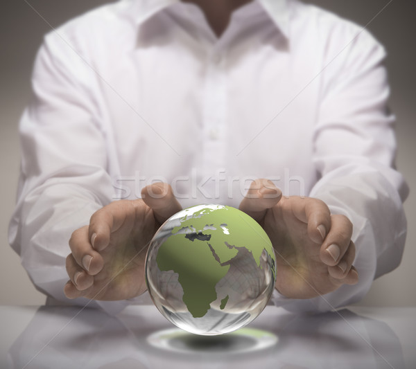 Foto stock: Tierra · imagen · hombre · blanco · camisa