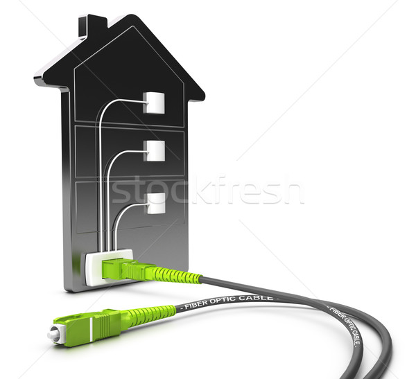 Fibra edifício ilustração 3d rede alto banda larga Foto stock © olivier_le_moal
