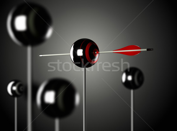 бизнеса превосходство исполнении один красный стрелка Сток-фото © olivier_le_moal