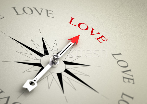 Miłości kompas arrow wskazując Zdjęcia stock © olivier_le_moal