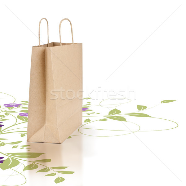 Green and eco friendly paper shopping bag Stock photo © olivier_le_moal