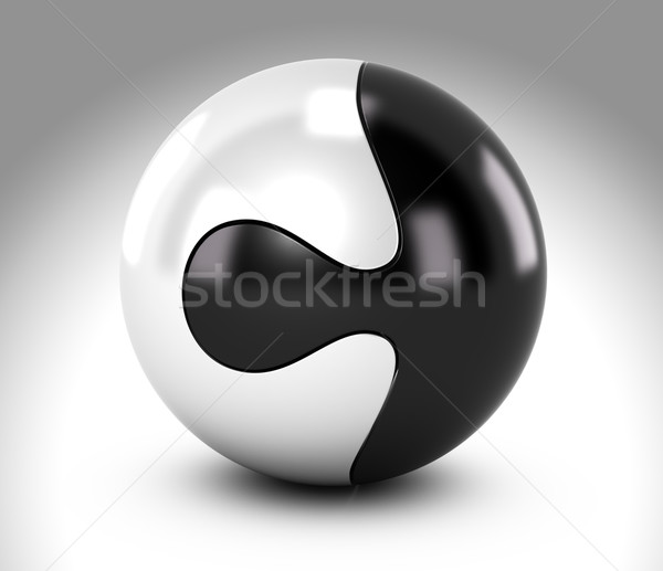 Zűrzavar kirakós játék kettő színek feketefehér szimbólum Stock fotó © olivier_le_moal