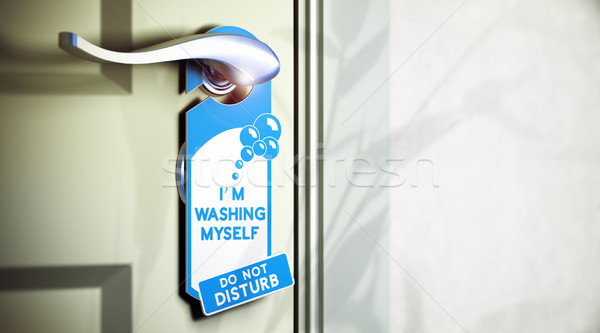 Personal pasă igiena uşă text Imagine de stoc © olivier_le_moal