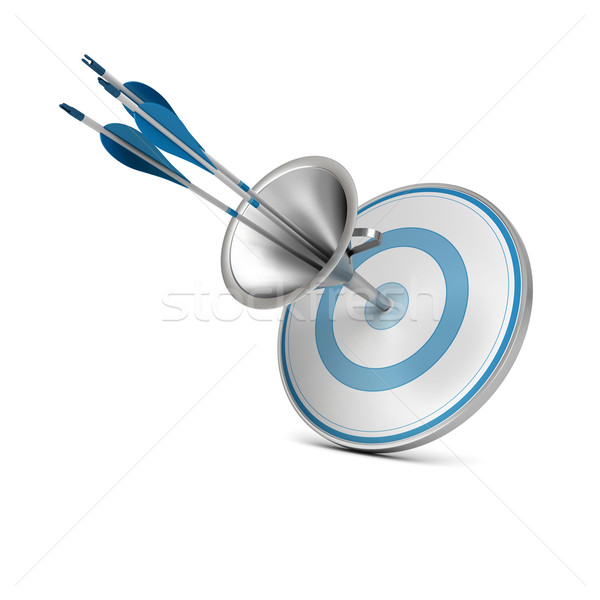 Marketing tölcsér fogyasztó egy kék cél Stock fotó © olivier_le_moal