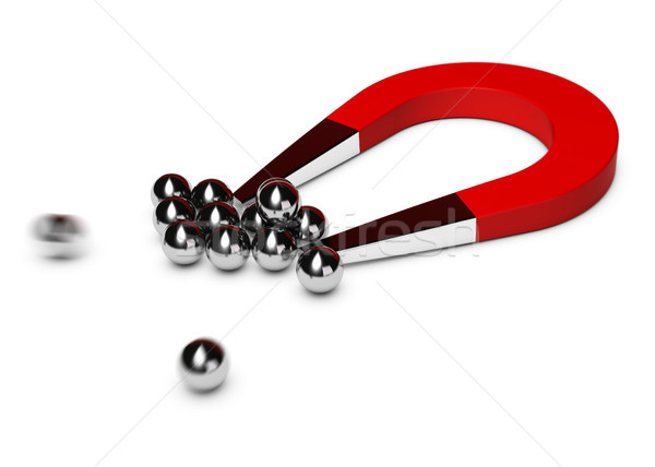 Hoefijzer magneet aantrekkelijk Rood chroom Stockfoto © olivier_le_moal