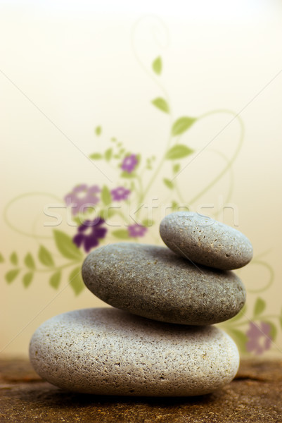 Foto stock: Guijarros · pirámide · rock · floral · diseno