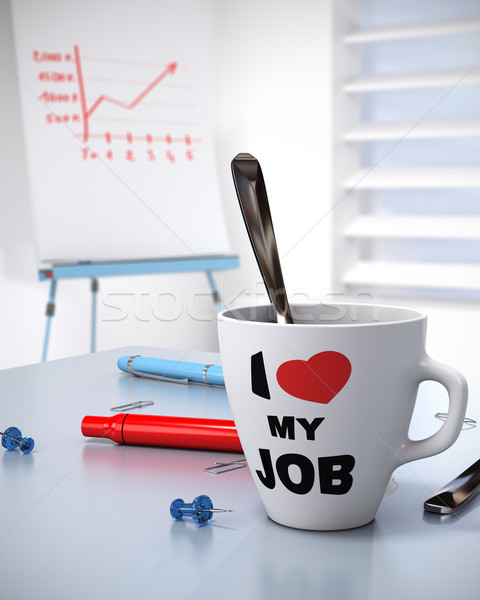 Arbeitsplatz Wohlbefinden Business Leistung mug Stock foto © olivier_le_moal