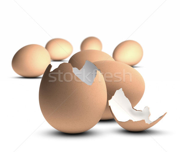 第一 唯一性 一 打開 雞蛋 商業照片 © olivier_le_moal