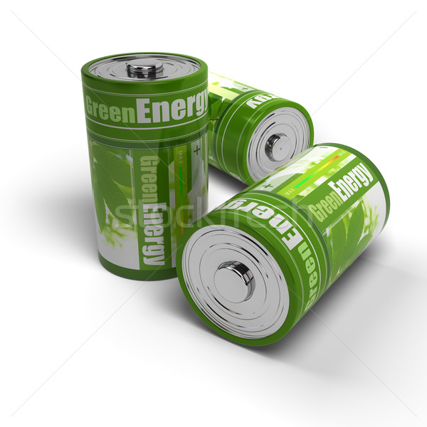 renewable energies concept - green and eco friendly batteries
 Stock photo © olivier_le_moal