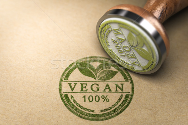 Foto stock: Vegan · comida · certificado · texto · um