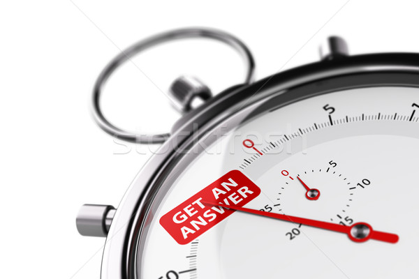 Etkili müşteri hizmetleri kronometre beyaz metin cevap Stok fotoğraf © olivier_le_moal