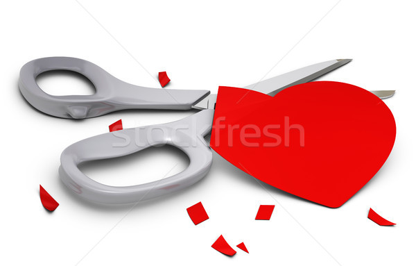 Stockfoto: Vervelend · relatie · Rood · hart · klein · onderdelen