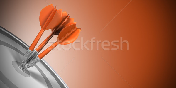 Hedef pazarlama üç dart turuncu Stok fotoğraf © olivier_le_moal