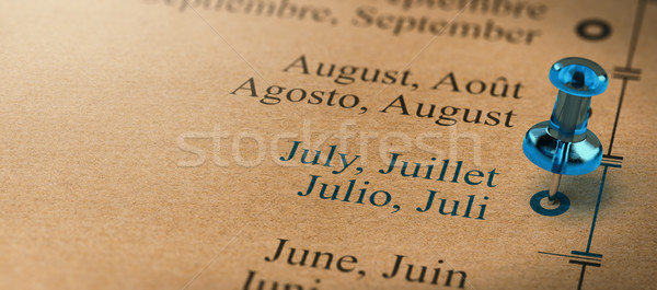 Focus on July, Months of the Year Calendar Stock photo © olivier_le_moal