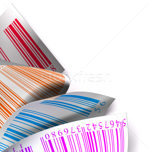 multicolored barcodes sticker label over white background Stock photo © olivier_le_moal