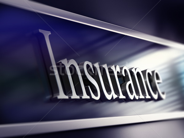 Stock photo: insurance company plaque, 3d rendering