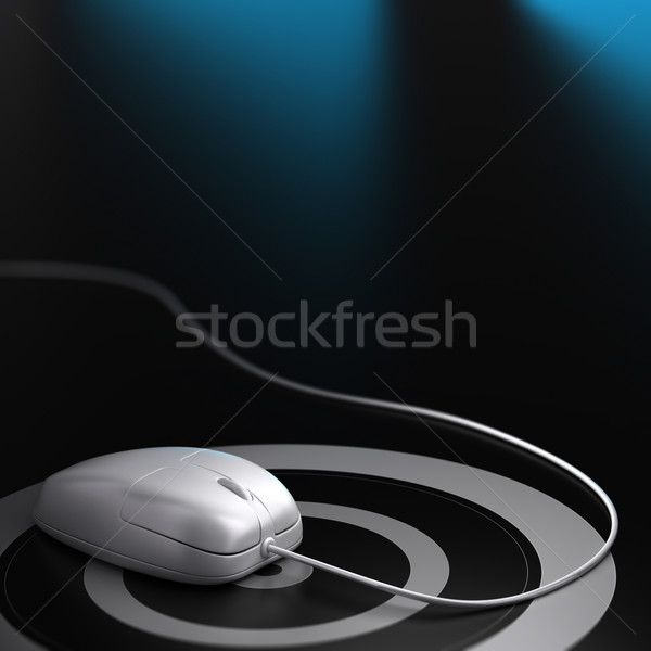 Web pazarlama beyaz fare hedef tel siyah Stok fotoğraf © olivier_le_moal
